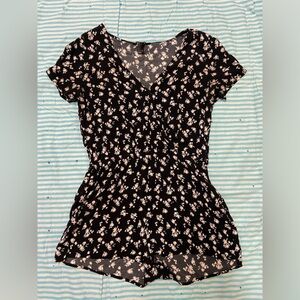 Forever 21 black floral romper